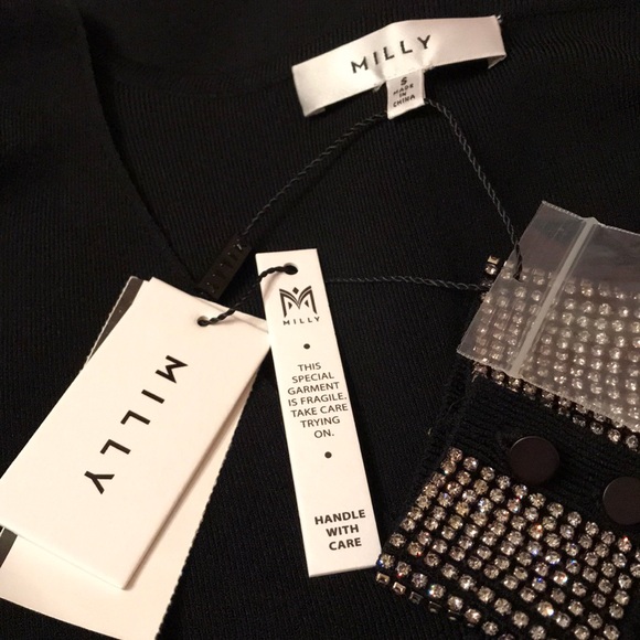 MILLY Rhinestone-Cuff Pullover - Picture 5 of 6